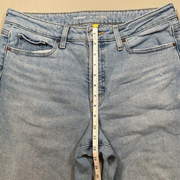 Old Navy Jeans O.G. Loose Fit High Rise Light Wash Distressed Straight Women 6 - Picture 4 of 8